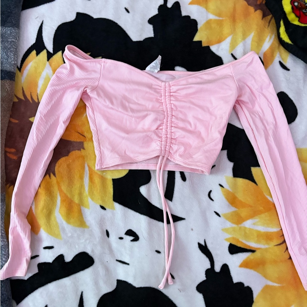 Windsor Pink Ruched Crop Blouse